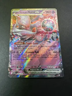 Team Rocket's Mewtwo ex 081/182 Destined Rivals Double Rare Pokemon Tcg NM - Image 1