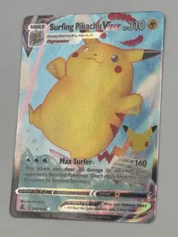 Pokemon TCG Surfing Pikachu VMAX Holo Ultra Rare Card 009/025 Celebrations - Image 2