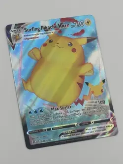 Pokemon TCG Surfing Pikachu VMAX Holo Ultra Rare Card 009/025 Celebrations - Image 5