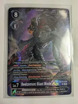 Beelzemon: Blast Mode ACE - Limited Card Pack -Billion Bullet BT19-074 SR - Image 1