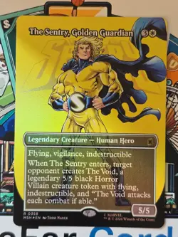 Magic The Gathering Super Heroes The Sentry, Golden Guardian Borderless Foil - Image 1