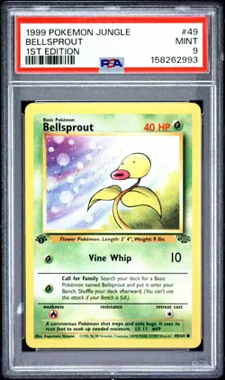 1999 POKEMON JUNGLE 1ST EDITION #49 BELLSPROUT PSA 9 - Image 1