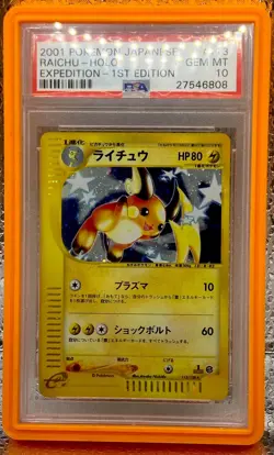 Pokemon TCG Raichu #113/128 Japanese Expedition 1st Ed Holo PSA 10 - Image 1