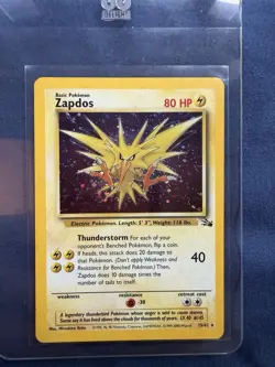 ⚡ Pokemon Zapdos 15/62 Holo Rare Fossil Unlimited WOTC Vintage 2000 ⚡ - Image 1