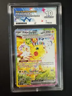 ACE 10 Pikachu EX 238/191 2024 Surging Sparks SIR Pokemon GEM MINT PERFECT SUBS - Image 2