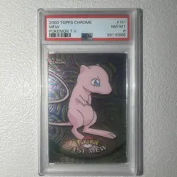 2000 Topps Chrome Pokemon T.V. #151 MEW PSA 8! - Image 1