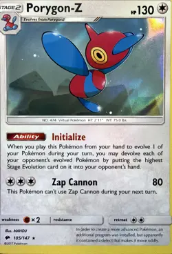 Porygon-Z Holo Holo Rare SM - Burning Shadows 105/147 NM - Image 1