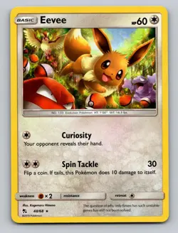 2019 Eevee 48/68 Holo Rare Hidden Fates Pokemon NM (Voltorb, Muk Cameo) - Image 1