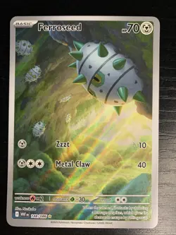 Pokemon TCG Ferroseed Illustration Rare White Flare Card 148/086 - Image 1