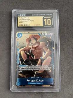 Portgas D Ace #P-074 Tin Pack Volume 2 Promo One Piece POP 155 CGC Pristine 10 - Image 2