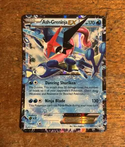 Pokemon Ash-Greninja EX Promo Holo XY133 XY 170 HP Ninja Blade Card LP - Image 1