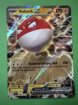 Voltorb EX 058/217 Ascended Heroes Double Rare Pokemon TCG Card NM - Image 1