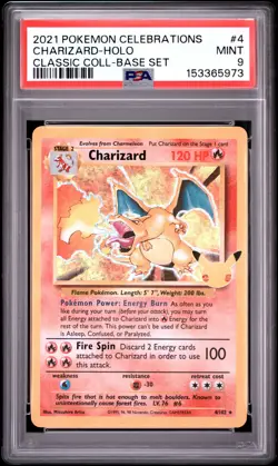 2021 POKEMON CELEBRATIONS CLASSIC COLLECTION #4 CHARIZARD-HOLO PSA 9 - Image 1