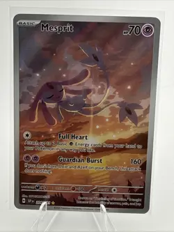 Pokemon TCG Mesprit 204/191 Sv08 Surging Sparks Illustration Rare Holo Full Art - Image 1