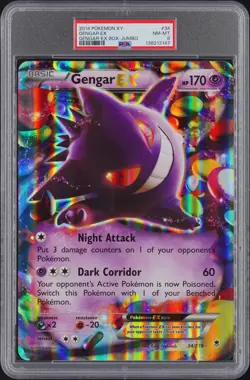 2014 POKEMON XY PHANTOM FORCES GENGAR-EX BOX-JUMBO #34 GENGAR EX PSA 8 - Image 1