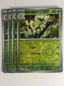 Pokemon TCG Scarlet & Violet 4x Playset Reverse Holographic Floragato 014/198 - Image 1