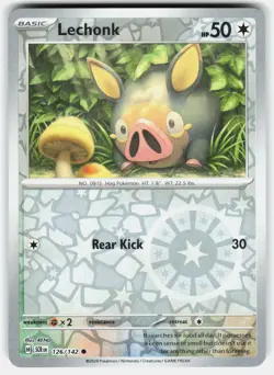 Lechonk 126/142 Common Stellar Crown Pokemon Reverse Holo Near Mint - Image 1