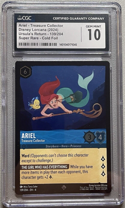 Disney Lorcana - Super Rare - Ariel - Treasure Collector - 139/204 - CGC 10 - Image 1