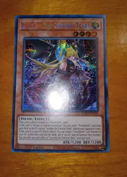 Yugioh Lacrima the Crimson Tears MP25-EN100 Prismatic Secret Rare 1st Edition NM - Image 1