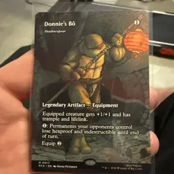 Donnie's Bo Foil Borderless 0017 TMNT Legendary Artifact Equipment English - Image 1