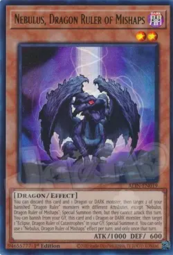 Yugioh - Nebulus Dragon Ruler of Mishaps - 1st Edition Ultra Rare LP - Free Holo - Image 1