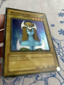 Mystical Elf LOB-062 WAVY SLIGHTLY SATURATED Unlimited Super Rare YU-GI-OH LP - Image 2