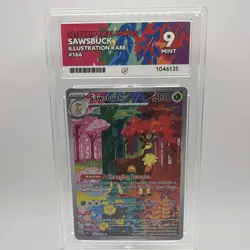 Sawsbuck Temporal Forces 166/162 Illustration Rare 9 Mint Ace Graded Card - Image 1