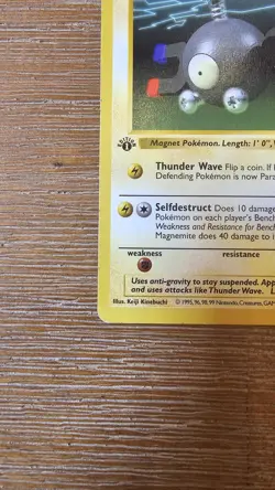 Pokemon TCG Magnemite Base Set 1st Edition Common Shadowless Card 53/102 LP - Image 2