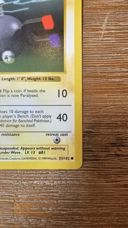 Pokemon TCG Magnemite Base Set 1st Edition Common Shadowless Card 53/102 LP - Image 3