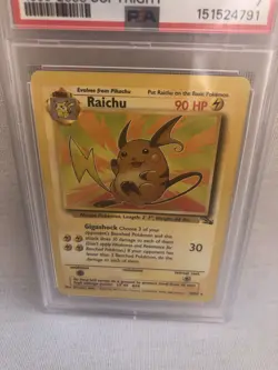 PSA 7 WOTC 1999 Fossil Unlimited Raichu 29/62 1999-2000 Copyright Error Card NM - Image 2