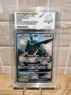 Pokemon 2019 Rayquaza GX English Celestial Storm Card 177a/168 ACE 10 Gem Mint - Image 1