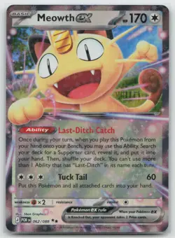 Pokemon - Meowth ex 062/088 Double Rare Holo - ME03: Perfect Order - NM - Image 1