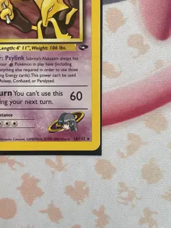 Sabrina's Alakazam 16/132 Gym Challenge Vintage Pokemon Card LP - Image 5