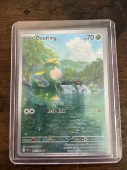 Pokemon Card Deerling Basic Holo Rare 70 HP Rear Kick - Image 1