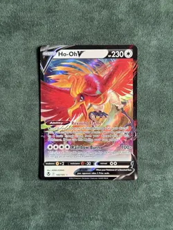 Ho-Oh V 140/195 Holo V Rare Silver Tempest Pokemon Near Mint - Image 1