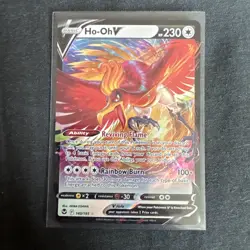 Ho-Oh V 140/195 Holo V Rare Silver Tempest Pokemon Near Mint - Image 1