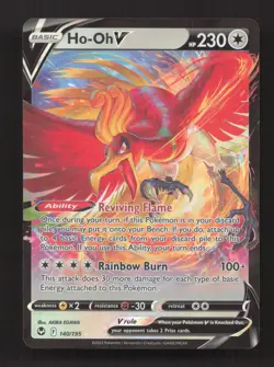 Ho-Oh V 140/195 Holo V Rare Silver Tempest Pokemon Near Mint - Image 1