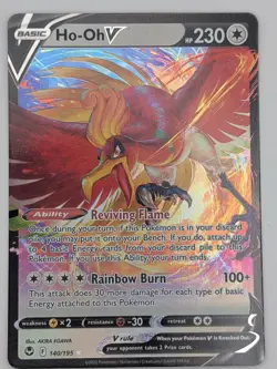 Ho-Oh V 140/195 Holo Near Mint Silver Tempest V Rare Pokemon - Image 1