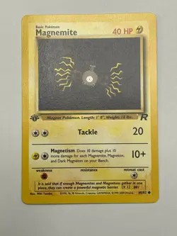 Magnemite 60/82 1st Edition Team Rocket Set Non Holo Pokemon Card NM - Image 1