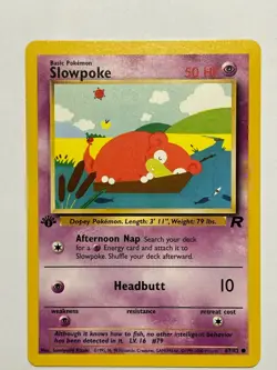 2000 Slowpoke Team Rocket Set 67/82 Common Pokemon Card 1st edition - NM - Image 1