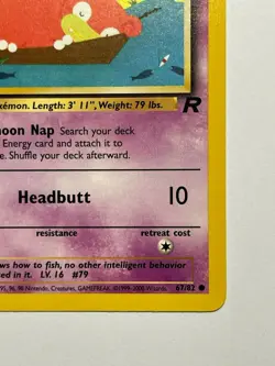 2000 Slowpoke Team Rocket Set 67/82 Common Pokemon Card 1st edition - NM - Image 4