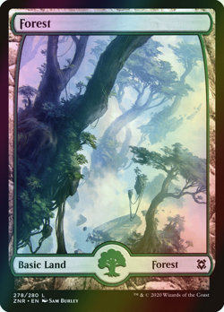 MTG Forest (278) Full Art Foil ** Zendikar Rising ** English (NM) - Image 1