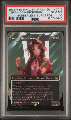 2025 MTG FINAL FANTASY #0519 AERITH GAINSBOROUGH PSA 10 - Image 1