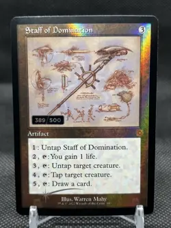 MTG Staff of Domination Serialized Foil 389/500 Brothers War Retro Artifact - Image 1