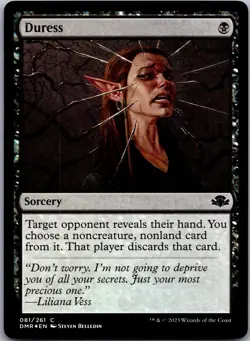 Duress 81 Common Dominaria Remastered MTG Foil Lightly Played - Image 1