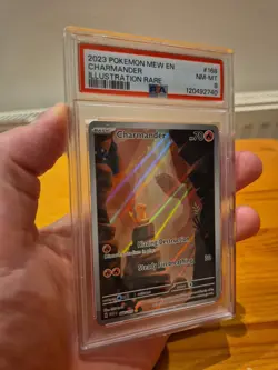 Pokemon Charmander 151 TCG Scarlet Violet Holo Illustration Card 168/165 PSA 8 - Image 2