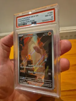 Pokemon Charmander 151 TCG Scarlet Violet Holo Illustration Card 168/165 PSA 8 - Image 3