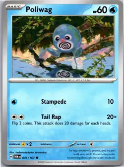 Poliwag 041/167 Common Twilight Masquerade Pokemon Near Mint - Image 1