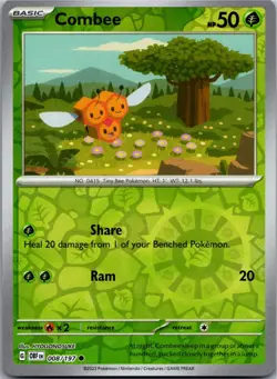 Combee 008/197 Common Obsidian Flames Pokemon Reverse Holo Near Mint - Image 1
