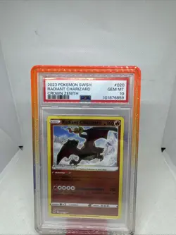 2023 POKEMON SWORD & SHIELD CROWN ZENITH #020 RADIANT CHARIZARD PSA 10 With - Image 1